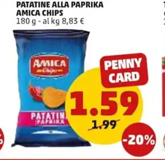 PENNY Patatine Alla Paprika Amica Chips 180 g offerta