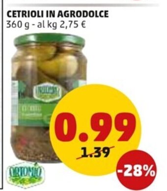 PENNY Cetrioli In Agrodolce 360 g offerta