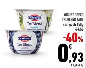 Conad Fage Yogurt Greco Trublend 150g offerta