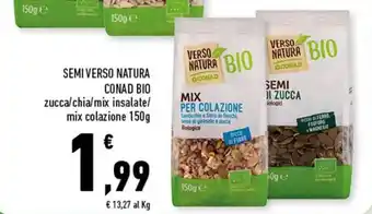 Conad Conad Bio Semi Verso Natura 150g offerta