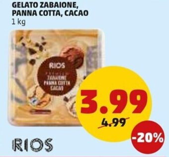PENNY Gelato Zabaione,Panna Cotta, Cacao 1 kg offerta