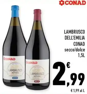 Conad Conad Lambrusco dell'Emilia 1,5L offerta