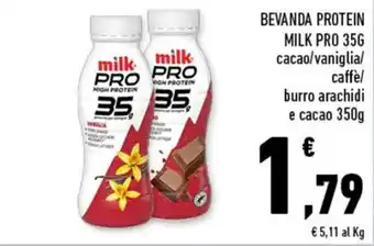 Conad Milk PRO Bevanda protein 35g/350g offerta