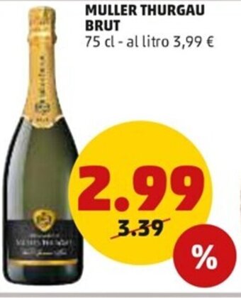 PENNY Muller Thurgau Brut 75 cl offerta