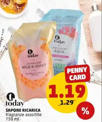 PENNY today Sapone Ricarica 750 ml offerta