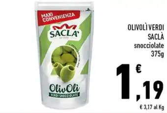 Conad Sacla' Olivolì Verdi 375g offerta