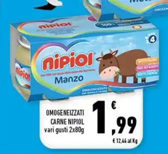 Conad Nipiol Omogeneizzati Carne 2x80g offerta