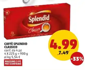 PENNY Splendid Caffè Classico 900 g offerta