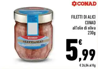 Conad Conad Filetti di Alici 230g offerta