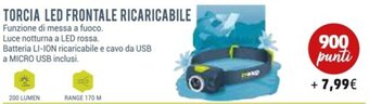 Torcia LED Frontale Ricaricabile