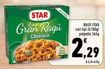 Conad Star Ragù 2x180g / 360g offerta