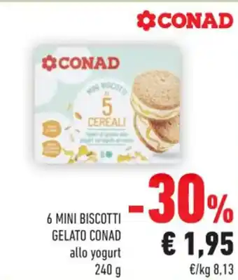 Conad Conad 6 Mini Biscotti Gelato allo yogurt 240 g offerta