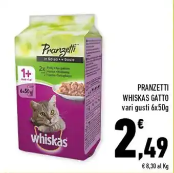 Conad Whiskas Gatto Pranzetti 6x50g offerta