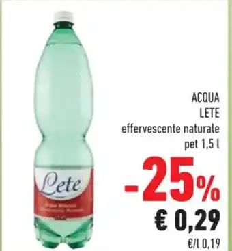 Conad Lete Acqua Effervescente Naturale 1,5 l offerta