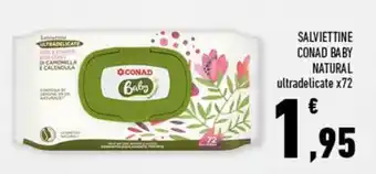 Conad Conad Baby Natural salviettine x72 offerta