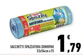 Conad Domopak Sacchetti spazzatura 52x54cm x15 offerta