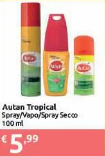 Autan Tropical Spray/Vapo/Spray Secco 100ml