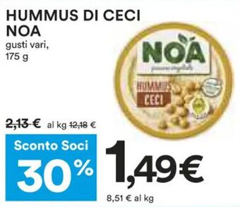 Coop Noa Hummus di Ceci 175 g offerta