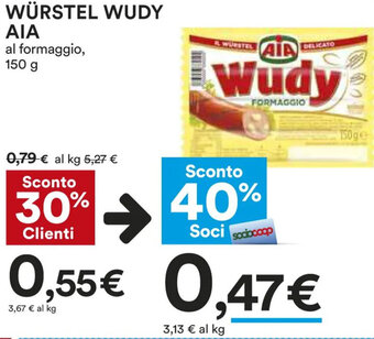 Coop Aia Wudy Würstel 150 g offerta