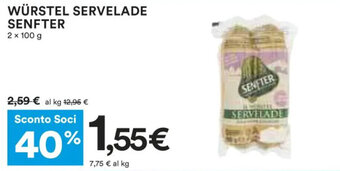 Senfter Würstel Servelade 2 x 100 g