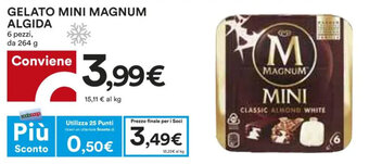 Coop Algida Magnum Gelato mini 6 pezzi 264 g offerta