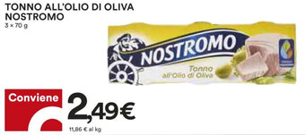 Coop Nostromo Tonno all'olio di oliva 3 x 70 g offerta