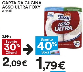 Coop Foxy Carta da cucina asso ultra 2 rotoli offerta
