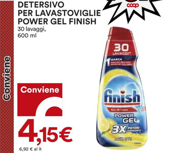 Coop Finish Detersivo per Lavastoviglie power gel 600 ml offerta