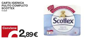 Coop Scottex Cart Igienica pulito completo 4 rotoli offerta