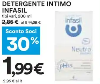 Coop Infasil Detergente intimo 200 ml offerta