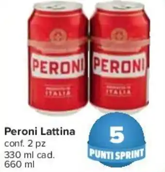 Carrefour Peroni Lattina 2 pz 330 ml cad. 660 ml offerta