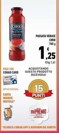 Conad City Cirio passata verace offerta