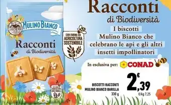 Conad Barilla biscotti racconti mulino bianco offerta
