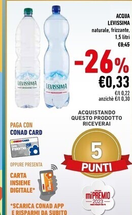 Conad Levissima acqua offerta