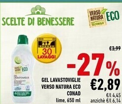 Conad Conad gel lavastoviglie verso natura eco offerta