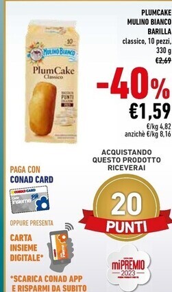 Conad Barilla plumcake mulino bianco offerta