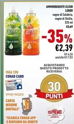 Conad Lenor ammorbidente elisir offerta