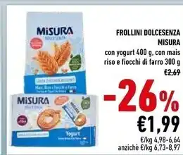Conad Misura frollini dolcesenza offerta