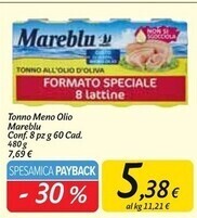 Carrefour Market Mareblu tonno meno olio offerta
