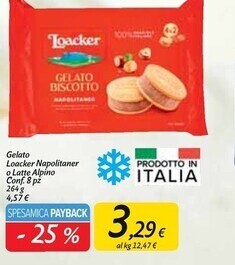 Carrefour Market Loacker gelato napolitaner offerta