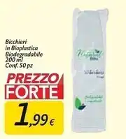Carrefour Market Natural bio bicchieri in bioplastica biodegradabile offerta