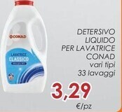 Conad City Conad detersivo liquido per lavatrice offerta