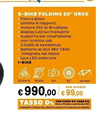 E-bike folding orso