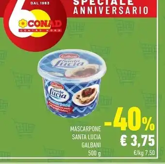 Conad Galbani mascarpone offerta