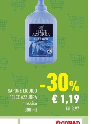 Conad Felce azzurra sapone liquido offerta
