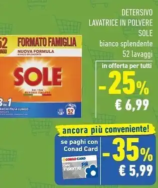 Conad Sole detersivo lavatrice offerta