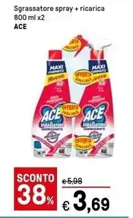 Iper La Grande Ace sgrassatore spray + ricarica offerta