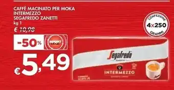 Bennet Zanetti segafredo caffè macinato per moka intermezzo offerta