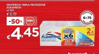 Bennet Aquafresh dentifricio tripla protezione offerta