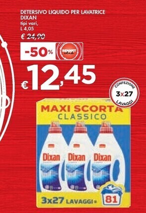 Bennet Dixan detersivo liquido per lavatrice offerta